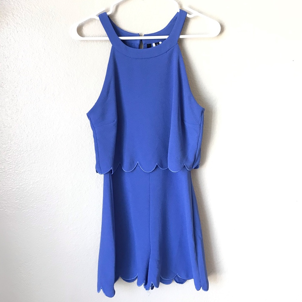 Halter Scallop Edge Romper